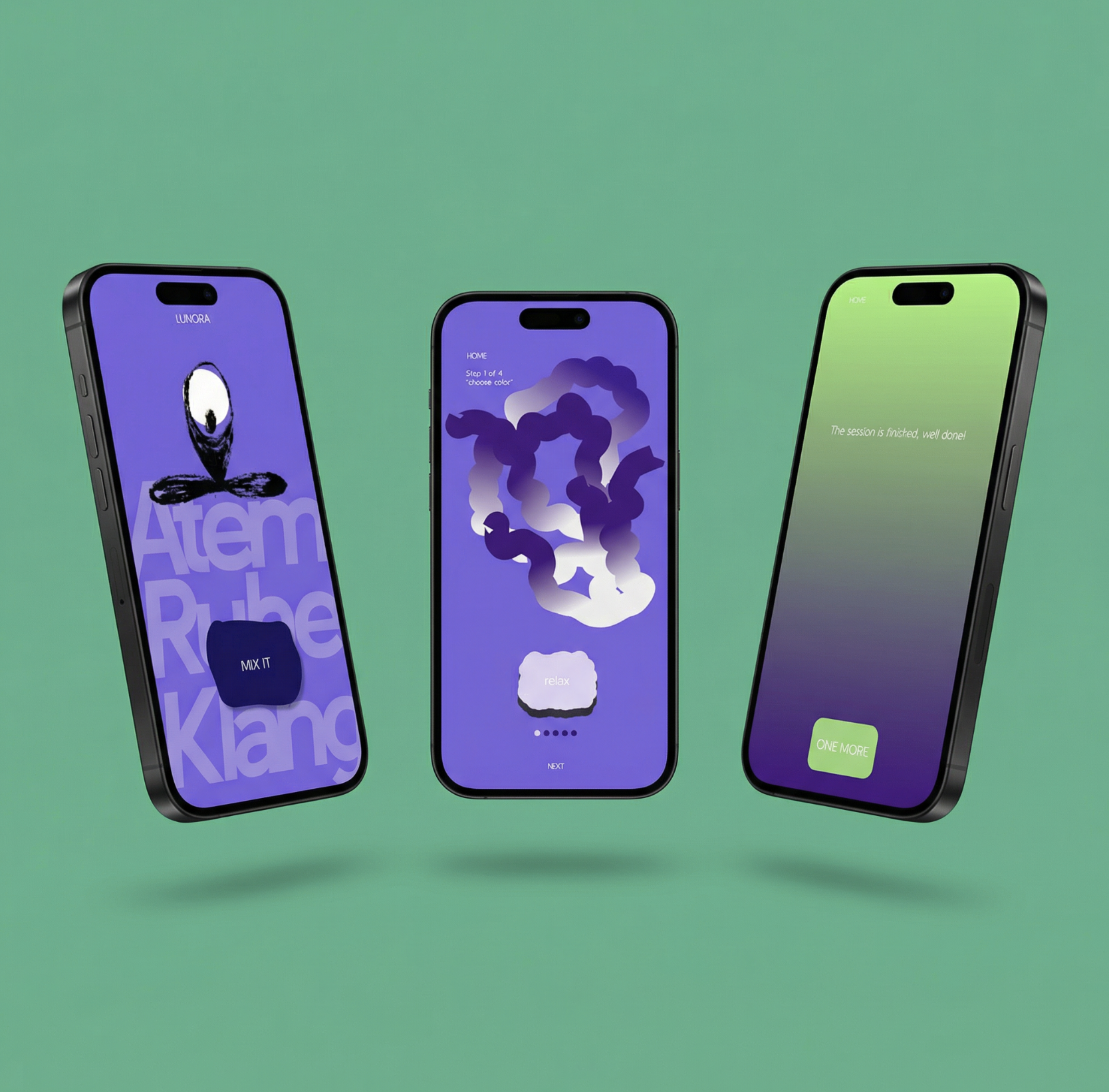 LUNORA App Mockup